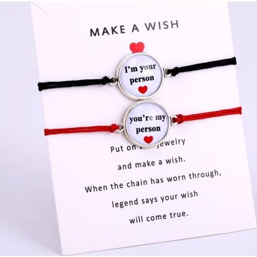 （A SET）You are My Person King Queen Charm Bracelets Lover Crown Rope Chain Jewelry Women Men Unisex Friendship Christmas Gift