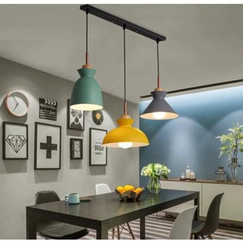 Set of 3 Dining Table Lamp Lights Macaroon Colorful LED Modern Pendant Lamp Hanglamp for Kitchen Island Ceiling Room Lighting