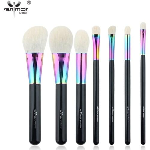 Anmor 7 PCS/SET High Quality Makeup Brushes Set Powder Brush Foundation Brush Essential Make Up Tools Goat Hair Cosmetic Brush