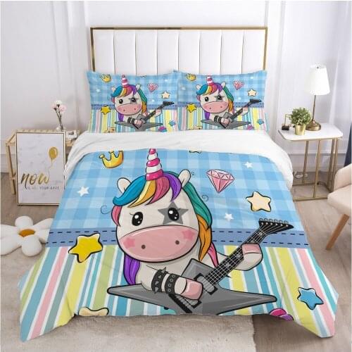 Cartoon Childrens Bedding set for kids baby boy girls Duvet cover set pillow case Bed linens Quilt cover 140x200 Car music