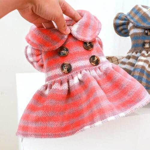 Pet Clothing Stylish Cat Dog Winter Two-legged Dress Thickening Dog Winter Clothing Ruffled Sleeve for Puppy Costume