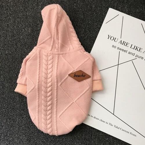 HSWLL Pet puppy clothes sweater Zipper knit hoodie pet dog clothes autumn coat French Bulldog Cat clothes Yorkshire