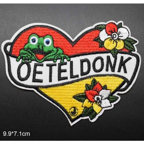 Oeteldonk Embleem Emblemen Full Embroidered Frog Carnival For Netherland Iron On Embroidered Clothes Patches For Clothing