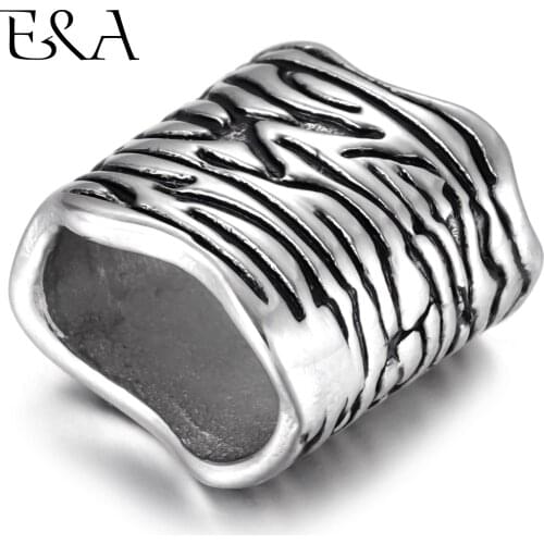 Stainless Steel Vintage Slide Charms Zebra Stripe Hole 11x7mm for Charm Bracelet Making Leather Jewelry DIY Slider Bead Findings