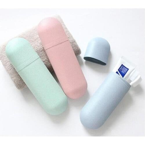 Portable travel toothbrush box travel outdoor wash toothpick box wheat straw toothbrush toothpaste box bathroom storage box