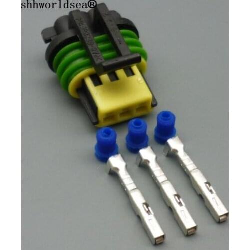Shhworldsea 5sets 3 pin 1.5mm auto plastic waterproof wire harness cable connector 15336029 car Wire Harness female Connector