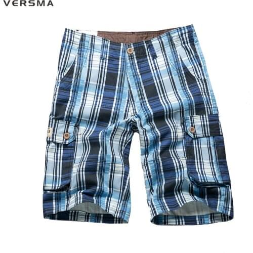 VERSMA New Summer Mens Funny Board Shorts Male Bermuda Masculina Couple Plaid Short Shorts for Women Fashion Casual Beach Shorts