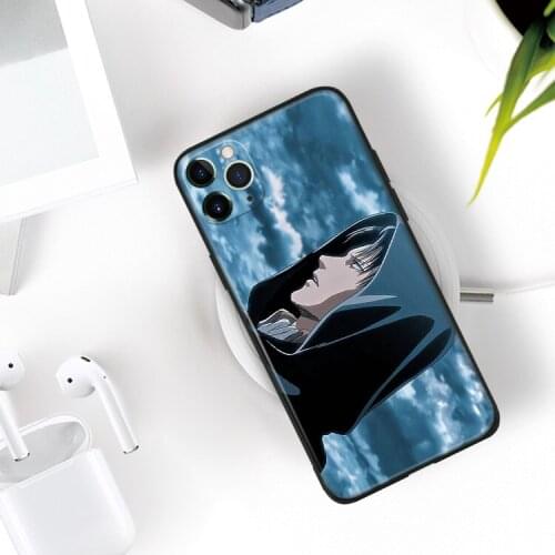 Attack on Titan anime Rival Ackerman art silicone Phone Case FOR iPhone Se 6 6s 7 8 Plus X Xr Xs 11 12 Mini Pro Max Glass Cover