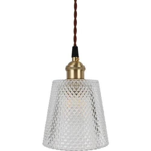 Nordic Bedroom Bedside Pendant Light Modern Corridor Diamond Glass Hanging lamp 2 M cords Bar Counter Pendant lamp