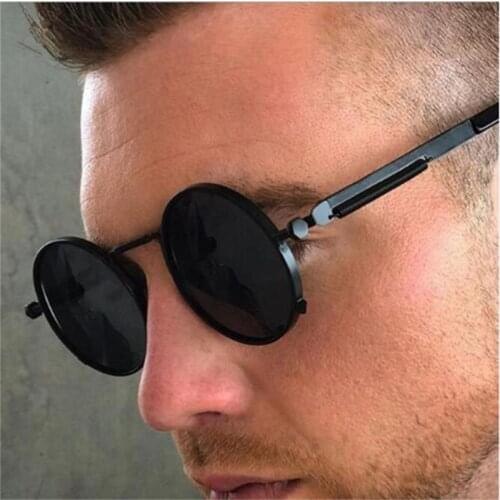 Gothic Steampunk Round Metal Sunglasses for Men Women Mirrored Circle Sun glasses Brand Designer Retro Vintage Oculos UV400 Cool