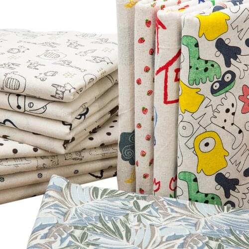 Good Quality Polyester Linen Printing Fabric For Table Cloth Or Diy Pillow Cover W300022