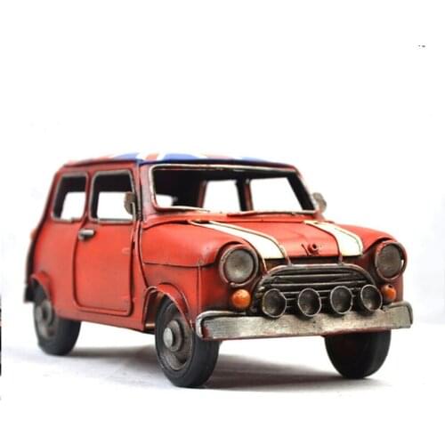 High Simulation Automotive Ornaments Antique Classic Flag Model Diecast Metal Alloy Car Collections Gifts For Children Kids
