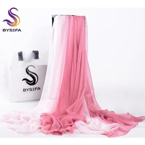 [BYSIFA] Winter Scarf Shawl Fashion Accessories Women Satin Scarves Wraps Bufanda Spring Autumn Ladies Patchwork Silk Scarf