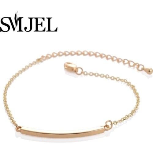 SMJEL 2017 New Korean Fashion Jewelry Bracelet Femme Curved Bar Bracelets for Women Simple Bend Bar Bracelets Party Gifts