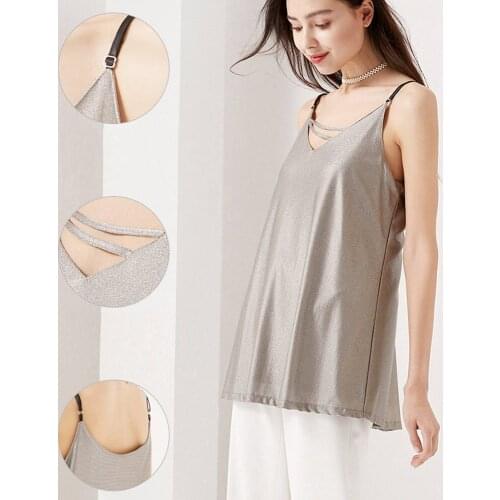 EMF Protection Female Maternity Tank Top Silver Fiber Clothes Radiation-Blocker EMF Shielding Pregnancy Baby Protection Silver