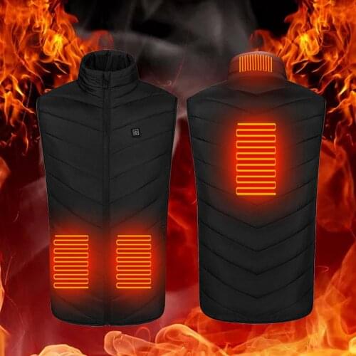 Electric Heated Vest USB Charging Heating Clothing Vest 4/9 Zones Abdomen Back Heating Vest 3 Levels Waterproof Heated Coat