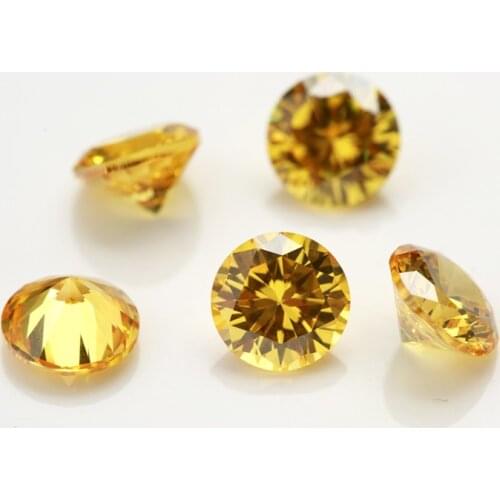 2mm 3mm 4mm yellow cz factory wholesale AAA yellow cubic zirconia cz gemstone
