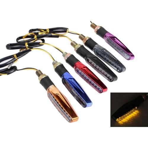 2Pcs 12V Universal Motorcycle LED Turn Signal Lights Flashing Motorbike Indicator Amber Blinker Moto Tail Lights Signal Lamp