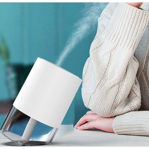 390ML Mini Air Humidifier USB Aroma Diffuser LED Mist Double Angle Nano Atomization Refresher Home Office Mute Humidification