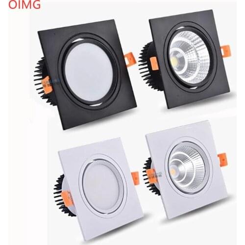 4 Types Square Dimmable Ceiling Recessed LED Downlight Ceiling Lamp 9W 12W 15W AC85-230V LED COB Spot Light Indoor Lighting