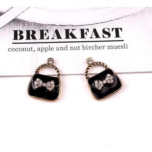 5pcs/lot Alloy Rhinestone Gold sachet butterfly Pendant Buttons Ornaments Jewelry Earrings Choker Hair DIY Jewelry Accessories