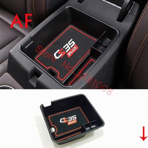 ABS Chrome For Changan CS35 Plus 2018 2019 Car Accessories Interior Armrest Storage Box Non-Slip Mat Plastic Molding Garnish