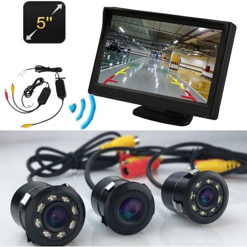 Wireless 5 Inch Car Monitor TFT LCD 5" HD Digital 800*480 Screen Reverse Rear View Camera DVD night vision IR/LED Parking