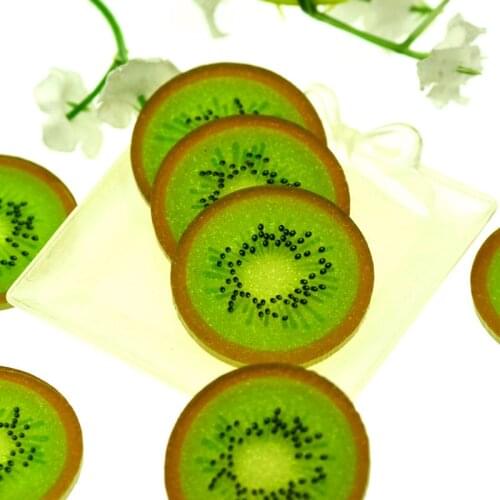 10PCS 27mm Flatback Shining Acrylic Kiwifruit Plannar|DIY Scrapbooking Crafting Fruits|Hair Bow Center Embellishments