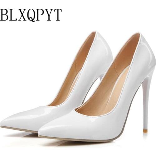 BLXQPYT Big Size 34-47 Apricot New Fashion Sexy Pointed Toe Women Platform Pumps High Heels Ladies Wedding Party Shoes 8-10