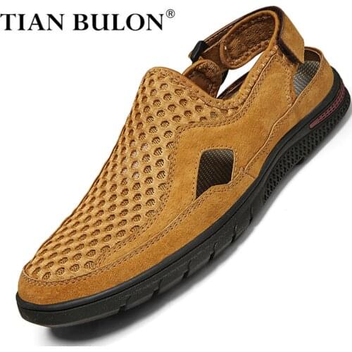 Summer Men Casual Shoes Leather Breathable Hollow Out Men Sandals Luxury Brand Moccasins Men Luxury Driving Shoes Zapatos Hombre