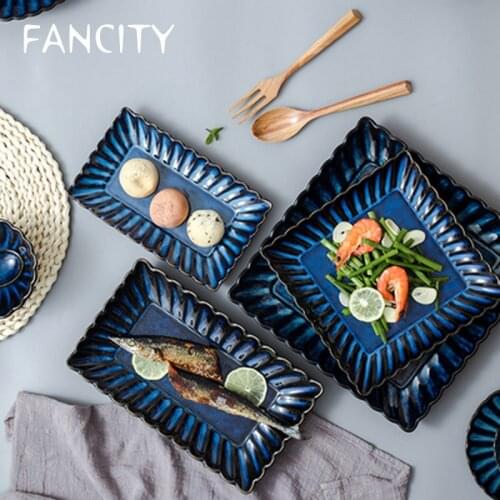 FANCITY Single Japanese-style creative set of bowls and dishes tableware bowls and dishes set household dishes commercial