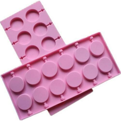 Candy Lollipop Mold Chocolate Sugar Mould For Lollipops Cake Decoration Form Round Biscuit Pastry Baking Tool Silicone mold