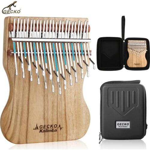 GECKO Kalimba 21 24-key mahogany thumb piano gecko musical instrument gift belt accessories solid wood camphor Kalimba C tone