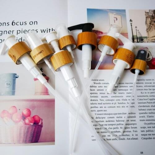 18-410 20-410 24-410 10pcs Bamboo disc cap Skincare Packaging Bottle Pump Lids Eco Friendly Bamboo Cover Lotion Cap Spray Top