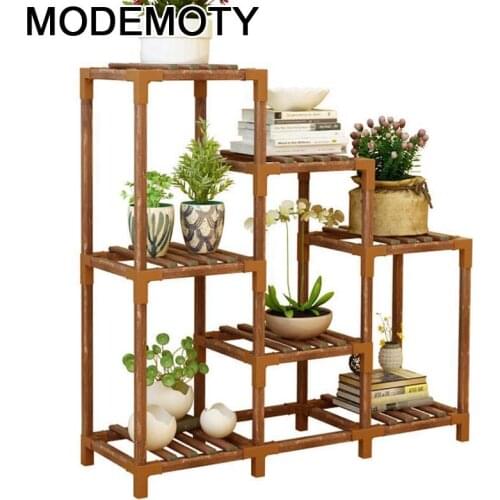 Indoor Escalera Decorativa Madera Plantenrekken Suporte Flores Estanteria Plantas Outdoor Plant Rack Balcony Shelf Flower Stand