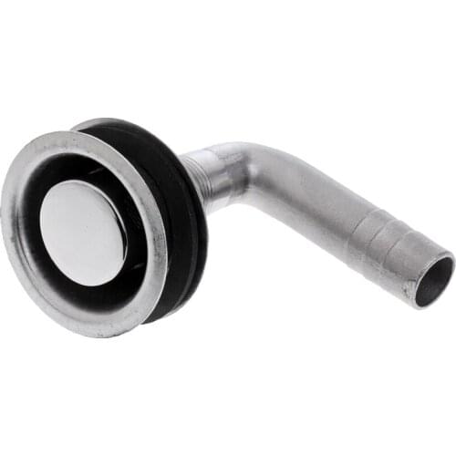 Stainless Steel Fuel Breather Gas Tank Vent Flush Mount 90° Fits 5/8'' Hose