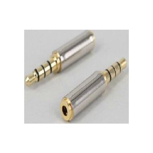 Metal 4 Pole 3.5mm male to 2.5mm female audio adapter, earphone big to small adapter