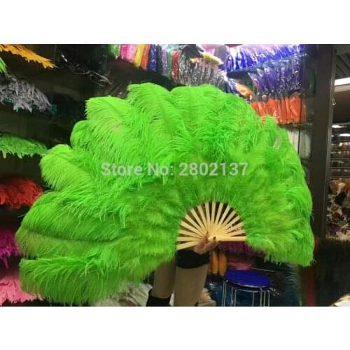 Wholesale green ostrich feathers for Halloween party decorations decorated with belly dancers fan decorated Halloween party