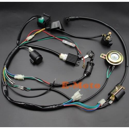 Full Kick Start Engine Wiring Harness Loom + Light Wire CDI COIL HORN SWITCH KIT 125cc 140cc PIT Dirt Bike new