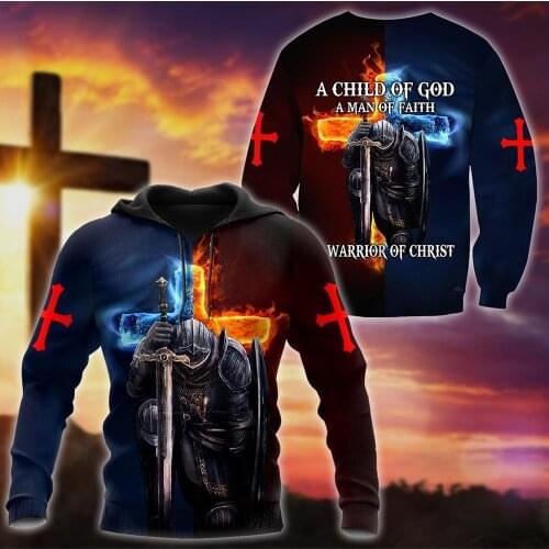Tessffel Knights Templar Jesus God Guard Cavalier Autumn Casual Pullover Streetwear NewFashion 3DPrint Men/Women Zip/Hoodies B17