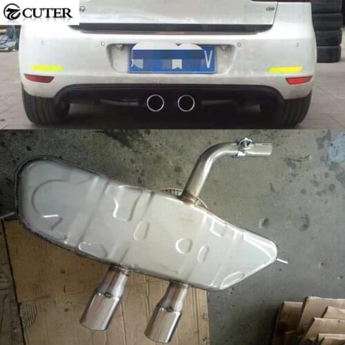 R20 Styling MK6 Stainless Steel Auto Car Exhaust Pipe muffler Tip For Golf6 MK6 GTI 10-14