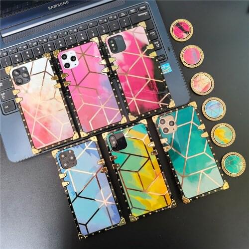 Luxury Brand Glitter Gradient Geometric Smooth Square Cover Phone Case For Motorola Moto G Power One 5G Ace G Stylus G Play 2021