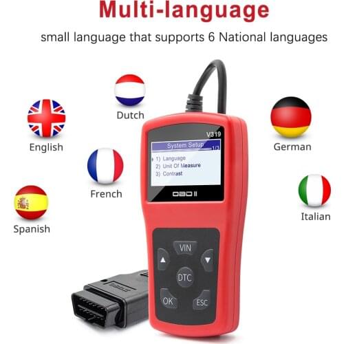 V319 Code Reader OBDII/EOBD Read/Clean Fault Code OBD OBD2 V319 ELM327 Car Auto Diagnostic Tool obd2 Scanner VS ELM 327