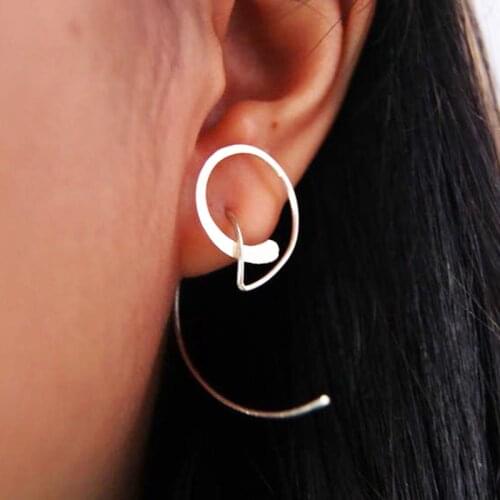 Real 925 Silver Piercing Earrings Handmade Jewelry Gold Filled Jewelry Punk Oorbellen Minimalist Boho Earrings for Women