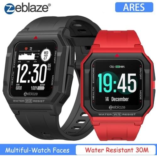 Zeblaze Ares Retro Design Smart Watch Heart Rate Blood Pressure 30M Waterproof Smartwatch For Men Women 13 Sports Modes Weather