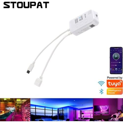 Tuya LED Strips Light IR Wireless WiFi RGB Controller for DC 5-24V APP Bluetooth-compatible Music Voice Control Tape Lights