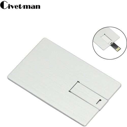 Metal Credit Card USB Flash Drive 32G Pendrive 64GB 128GB 256GB USB Stick 16G 8G Memory stick Bank Card Pen Drive (Custom Image)