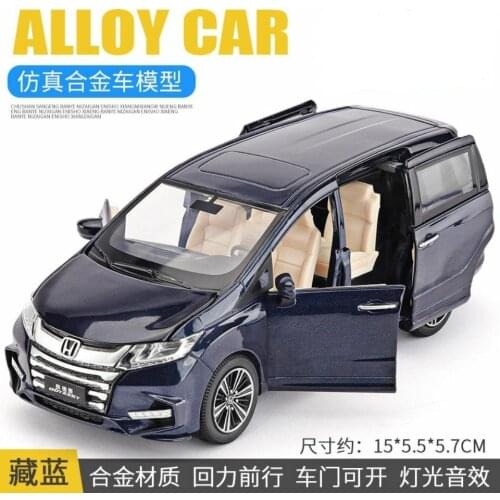 1:32 Scale Diecast Alloy Metal Luxury MPV Car Model For HONDA Odyssey Collection Vehicle Model Pull Back Sound&Light Toys Car