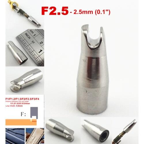 1pc 2.5mm F Type Leather Craft Press Line Electric Creasing Edging Machine Soldering Iron Replace Tip Tool Edger Creaser Groover