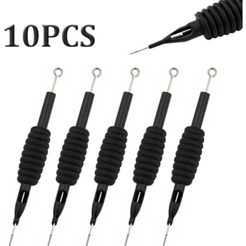 10pcs Tattoo Needle Sterile RL/RS/M1/M2/F Disposable Tattoo Nozzle Needle Tube and Tips Grip Tattoo Gun Supplies Tattoo Machine